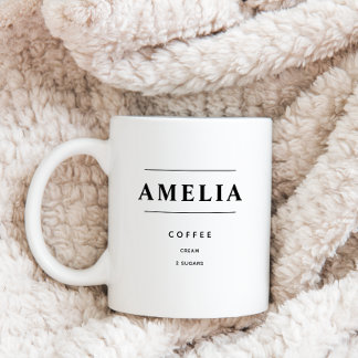 Personalised Coffee Order, Custom drink Mug