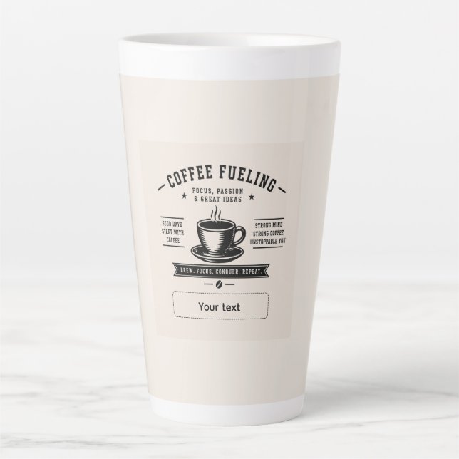 Personalised Coffee Quote Design – Custom Name Latte Mug (Front)