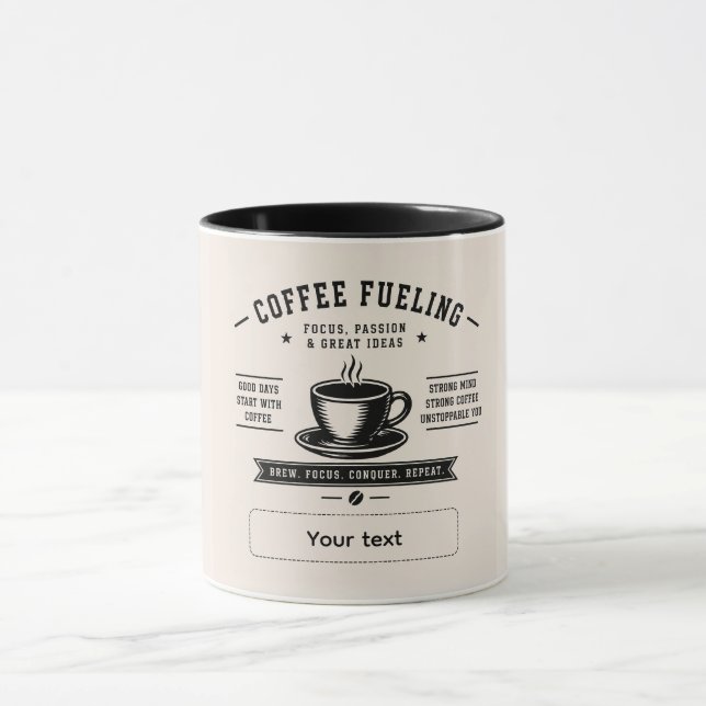 Personalised Coffee Quote Design – Custom Name Mug (Center)