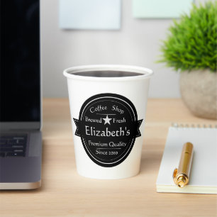 Personalised coffee shop logo coffee  paper cups