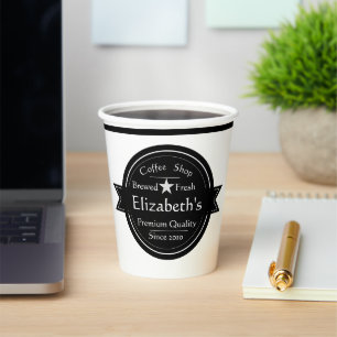 Personalised coffee shop logo coffee paper cups