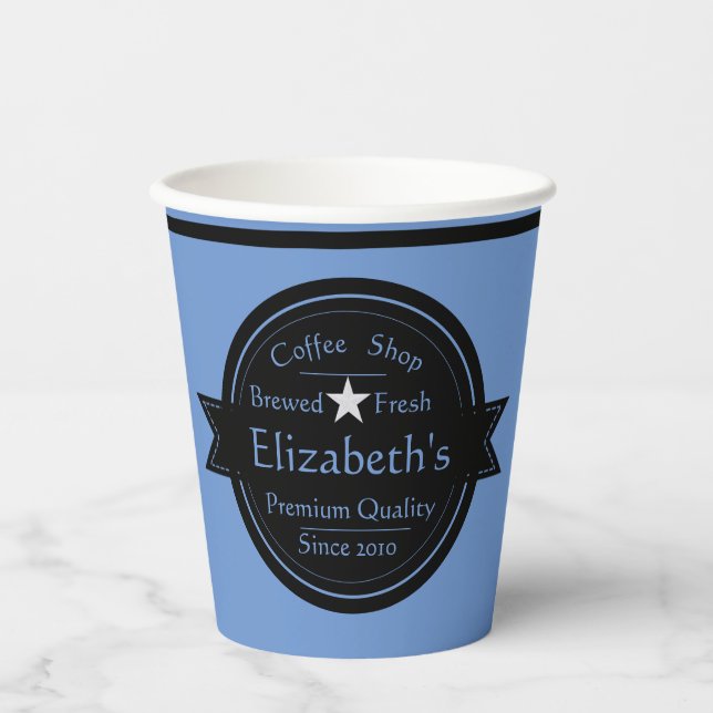 Personalised coffee shop logo Paper cup (Front)