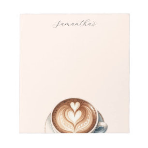 Personalised Coffee-Themed Notepad with Latte