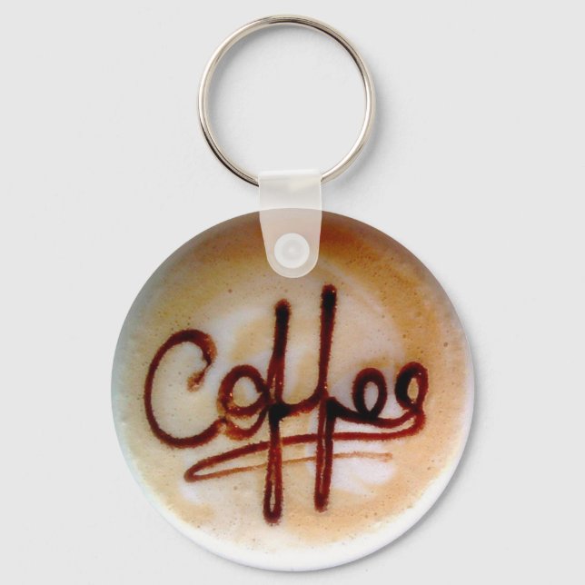 Personalised Coffee Written On Foam Key Ring (Front)