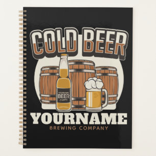 Personalised Cold Beer Oak Barrel Brewery Brewing Planner