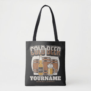 Personalised Cold Beer Oak Barrel Brewery Brewing  Tote Bag