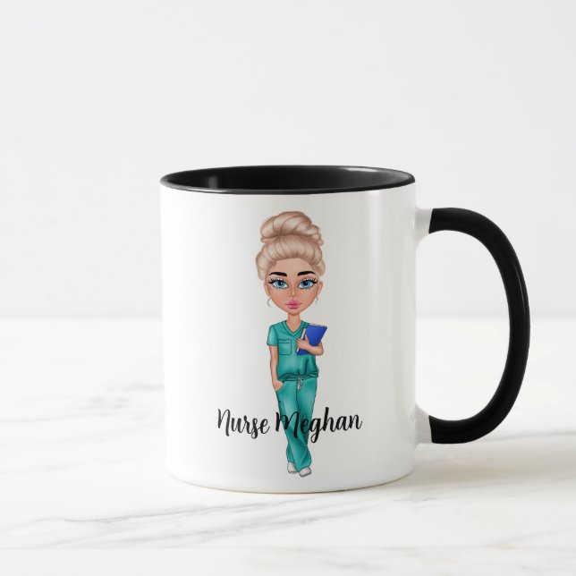 Personalised "Cold Coffee #NurseLife" (Blonde)  Mug (Right)