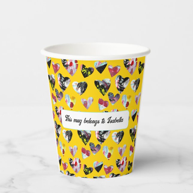 Personalised Collage Hearts Paper Cups (Front)