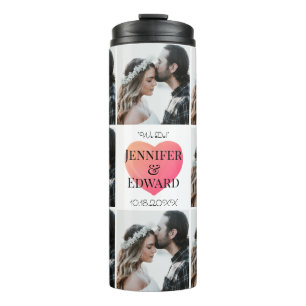 Personalised Collage Wedding Photos Thermal Tumbler