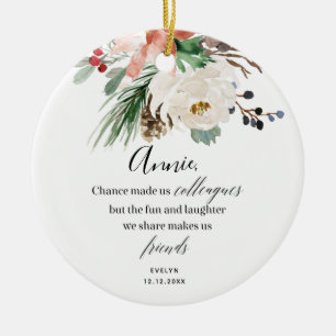 Personalised colleagues Christmas Floral Ornament