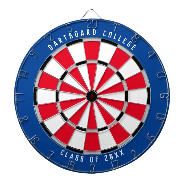 Personalised College Class of 20XX | Blue/Red Dartboard (Front)