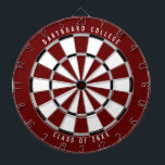Personalised College Class of 20XX | Dark Red Dartboard<br><div class="desc">Customise this with your own text and colours! Example shown has the top text "Dartboard College" and bottom text "Class of 20XX" with a dark red, grey, black, and white colour palette. This makes a great gift for college students or a graduation gift for a new grad! If you need...</div>