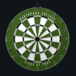 Personalised College Class of 20XX | Forest Green Dartboard<br><div class="desc">Customise this with your own text and colours! Example shown has the top text "Dartboard College" and bottom text "Class of 20XX" with a forest green, grey, black, and white colour palette. This makes a great gift for college students or a graduation gift for a new grad! If you need...</div>