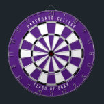Personalised College Class of 20XX | Purple Dartboard<br><div class="desc">Customise this with your own text and colours! Example shown has the top text "Dartboard College" and bottom text "Class of 20XX" with a purple, grey, black, and white colour palette. This makes a great gift for college students or a graduation gift for a new grad! If you need help...</div>