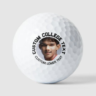 Personalised College Font Text Photo Golf Balls
