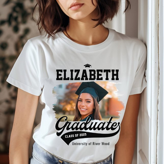 Personalised College Graduate Photo Graduation T-Shirt (Creator Uploaded)