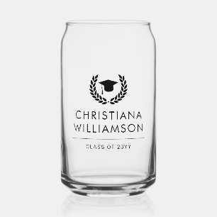 Personalised College Graduation Elegant Can Glass