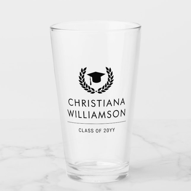 Personalised College Graduation Elegant Glass (Front)