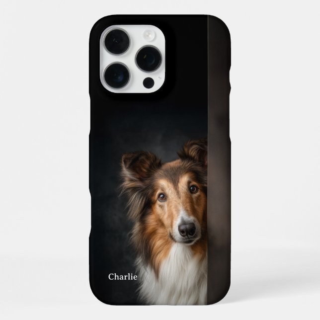 Personalised Collie Dog Portrait iPhone Case (Back)