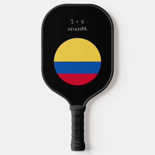 Personalised Colombia Flag Gift Pickleball Paddle (Front)