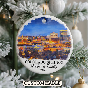 Personalised Colorado Springs Ornament, Colorado Ceramic Tree Decoration