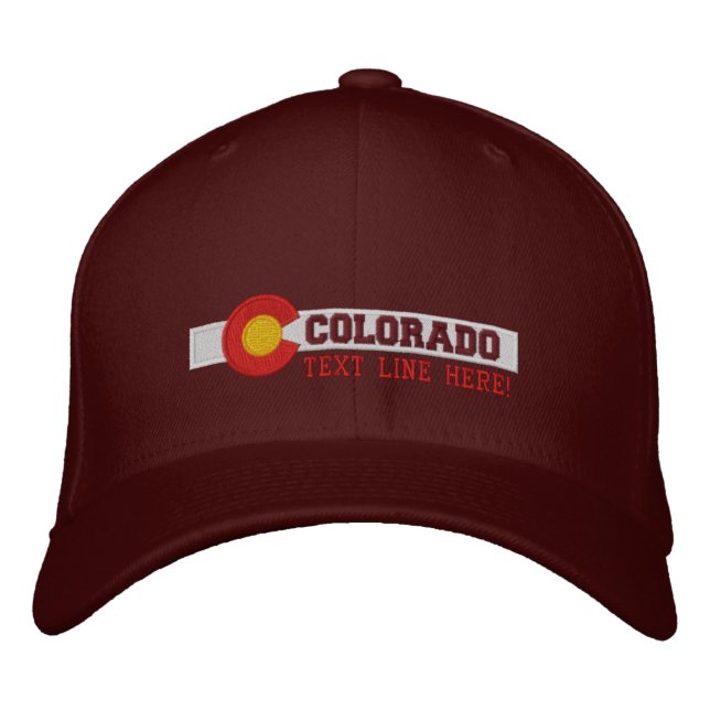 Personalised Colorado State Flag Design Embroidered Hat (Front)