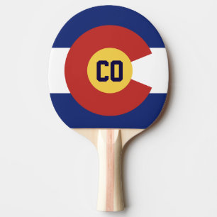 Personalised Colorado state flag ping pong paddle