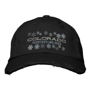 Personalised Colorado Winter Snowflakes Embroidered Hat