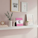 Personalised colorblock  plaque<br><div class="desc">Personalise this cute colorblock design with your favourites or school colours,  edit letter ,  edit name (between the blocks or you loose the extra flourish).</div>