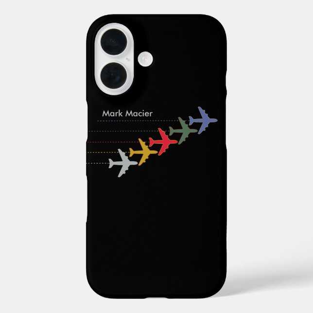 personalised colour aeroplanes Case-Mate iPhone case (Back)