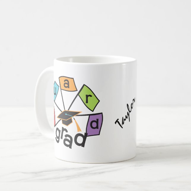 Personalised Colour Guard Graduate Graduation Mug (Front Left)