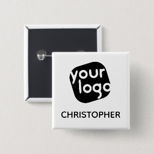 Personalised Colour Modern Add Employee Name & Log 15 Cm Square Badge