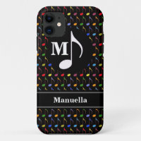 personalised colour music notes on black