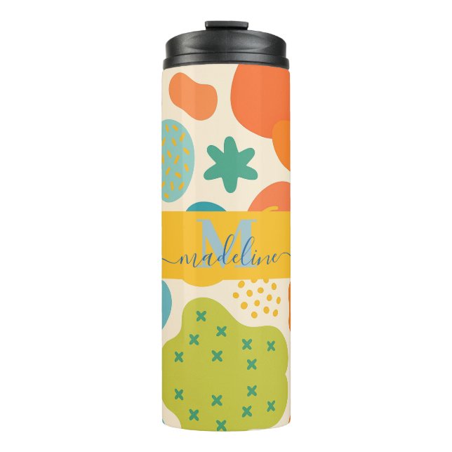 Personalised Colour Splash Abstract Thermal Tumble Tumbler (Front)