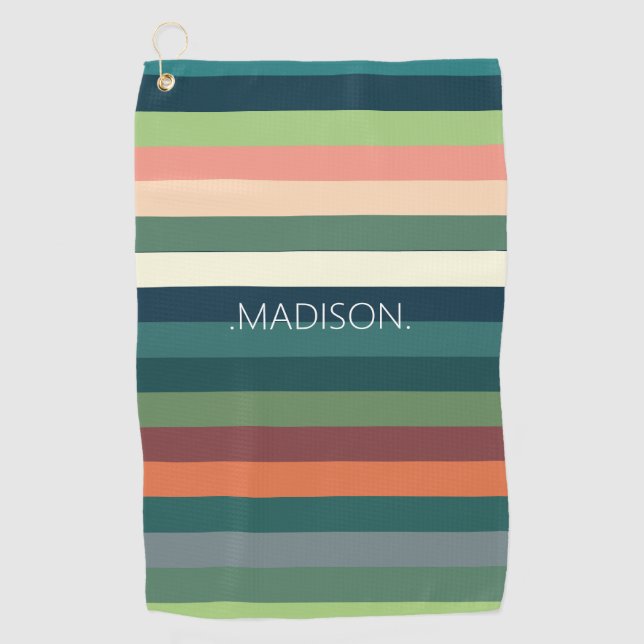 Personalised Colour Stripes  Golf Towel (Front)