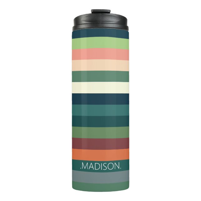 Personalised Colour Stripes  Thermal Tumbler (Front)