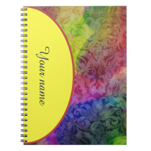 Personalised Coloured brocade pattern Notebook