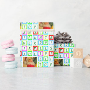 Personalised Coloured Squares and Photo Wrapping Paper