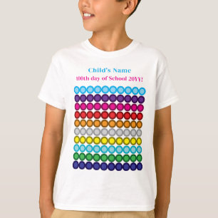 Personalised Colourful 100th Day of School T-Shirt