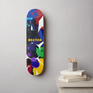 Personalised Colourful 2D Animation Skateboard