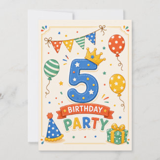 Personalised Colourful 5th Birthday Party Fun