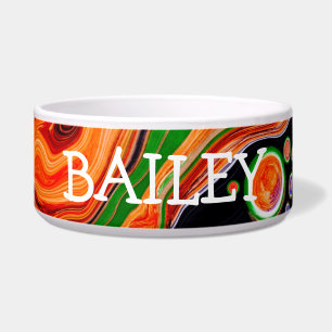 Personalised Colourful Abstract Fluid Art Bowl