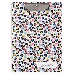 Personalised Colourful Animal Print Clipboard