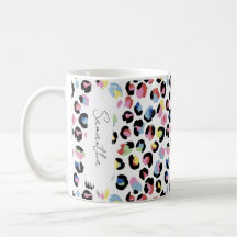 Personalised Colourful Animal Print Mug