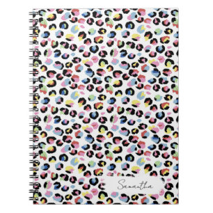 Personalised Colourful Animal Print Notebook