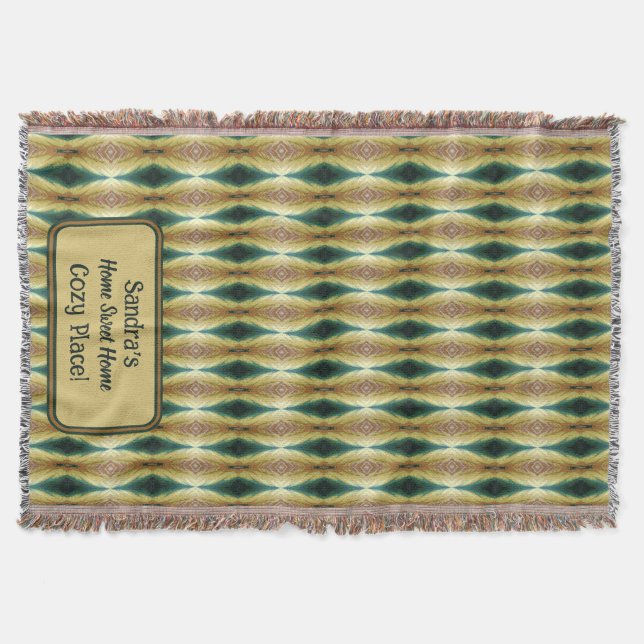 Personalised Colourful Autumn Leaves, Abstract  Throw Blanket (Front)