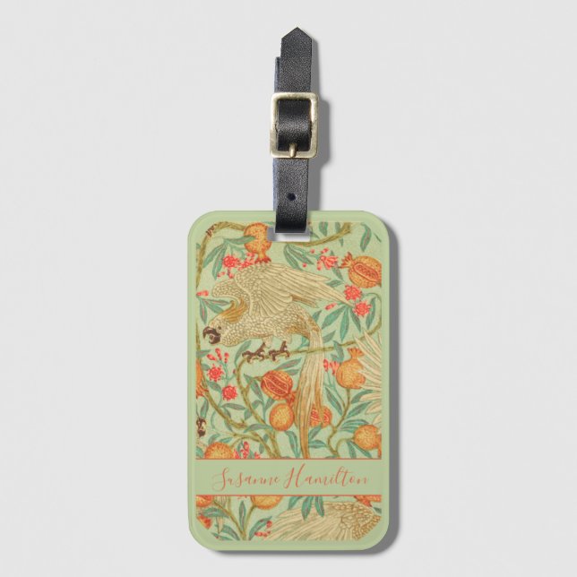 Personalised Colourful Bird Luggage Tag (Front Vertical)