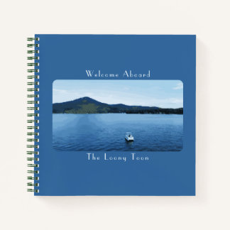 Personalised Colourful Boat Decor Pontoon Guestboo Notebook