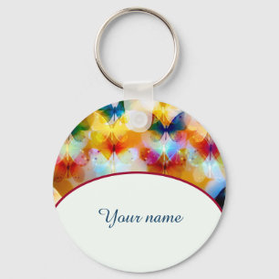 Personalised colourful butterflies key ring