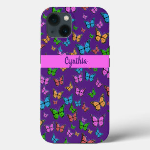 Personalised Colourful Butterfly iPhone 13 Case
